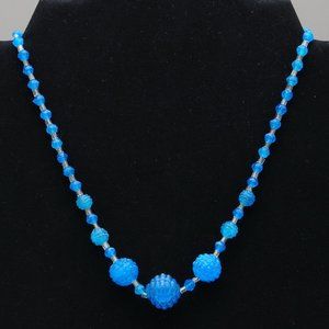 Vintage 1930s Blue Berry Crystal Necklace